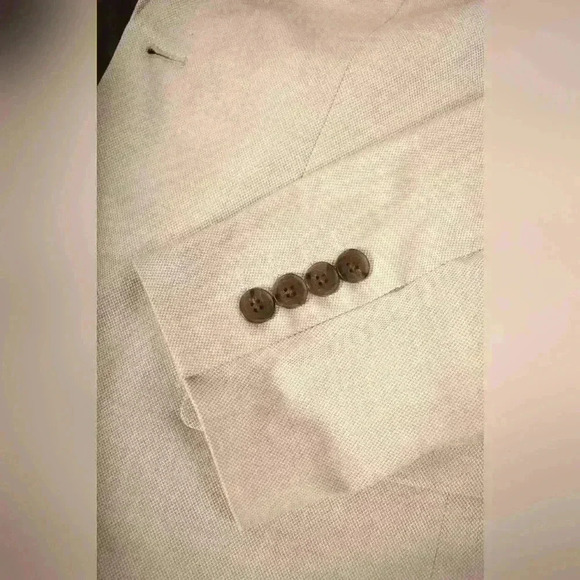 NWT SELECTED HOMME Tan  Beige Polyester Stretch Soft Jersey Blazer Jacket 40R - Picture 6 of 11